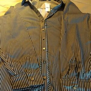 Black and white stripe 7th Ave Design Studio - Women blouse - Size L - New